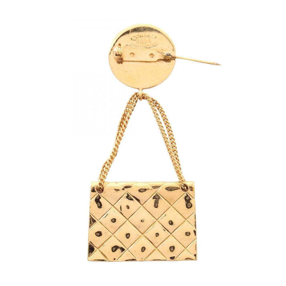 CHANEL Authentic Gold Logo Brooch - Picture 2 of 7